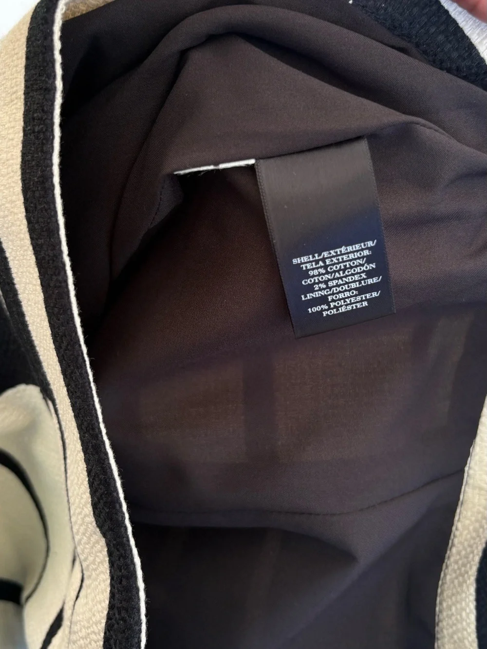 Ann Taylor Black and White Striped Pencil Skirt